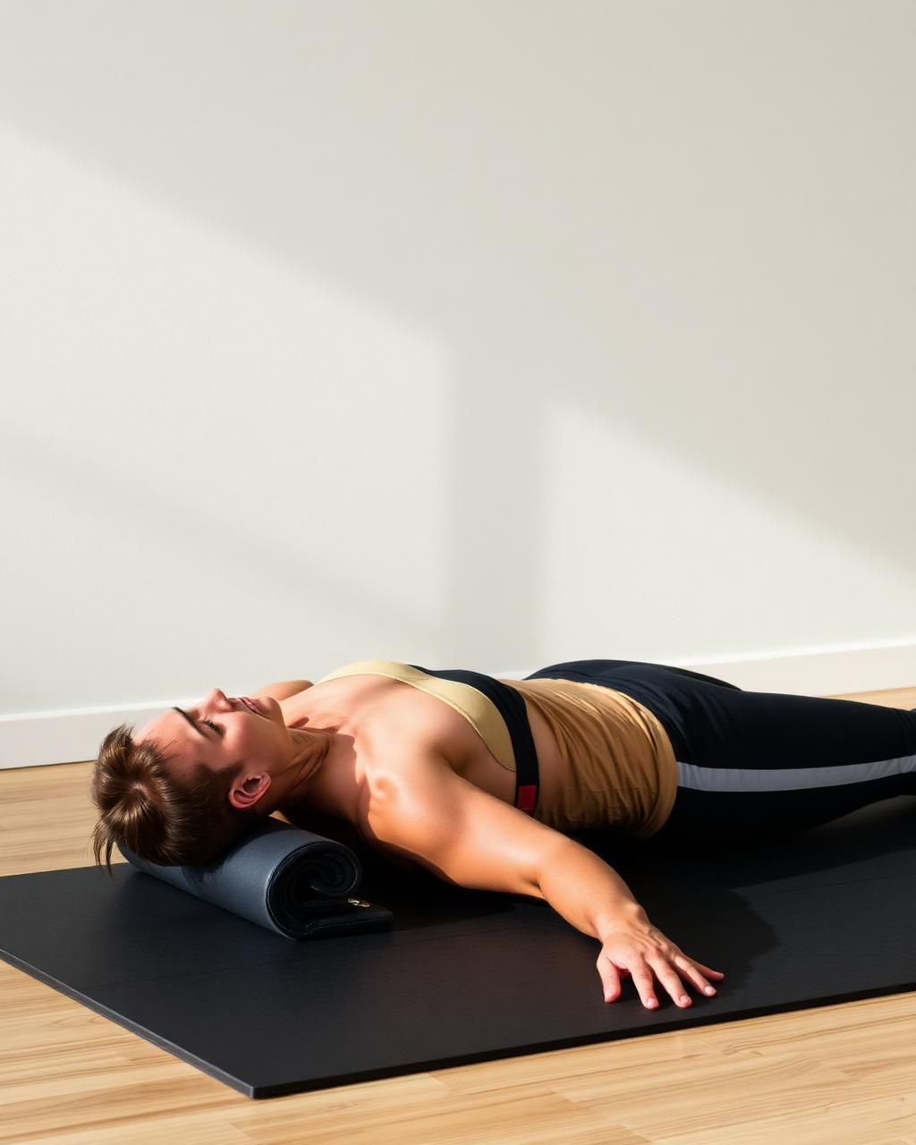 Member using a foam roller during a recovery session